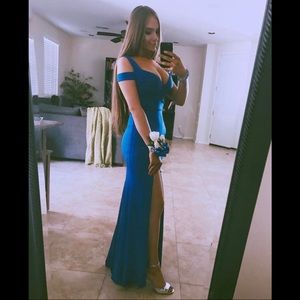 Royal blue prom/formal dress with slit